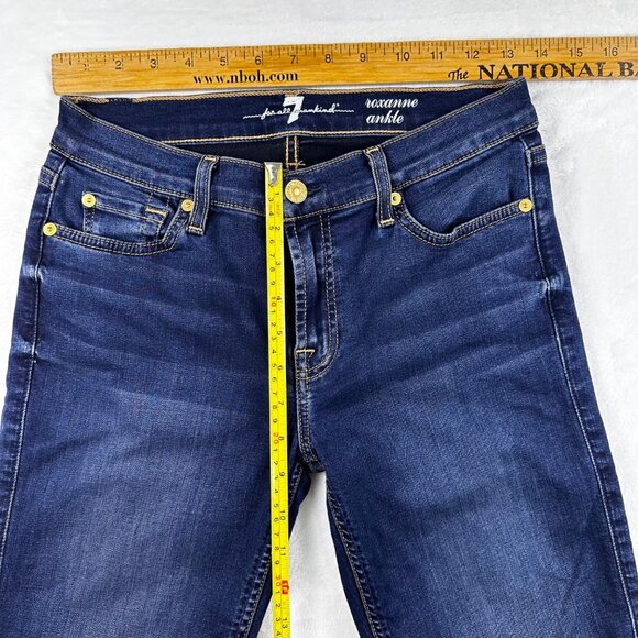 7 For All Mankind Women’s Roxanne Ankle Jeans Stretch Denim Dark Wash Sz 27 - Picture 6 of 8